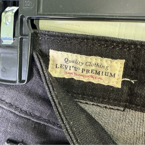 Levi's 721 High Rise Skinny Jeans Side Pinstripes Black Silver Size 27 x 30 - Picture 13 of 16